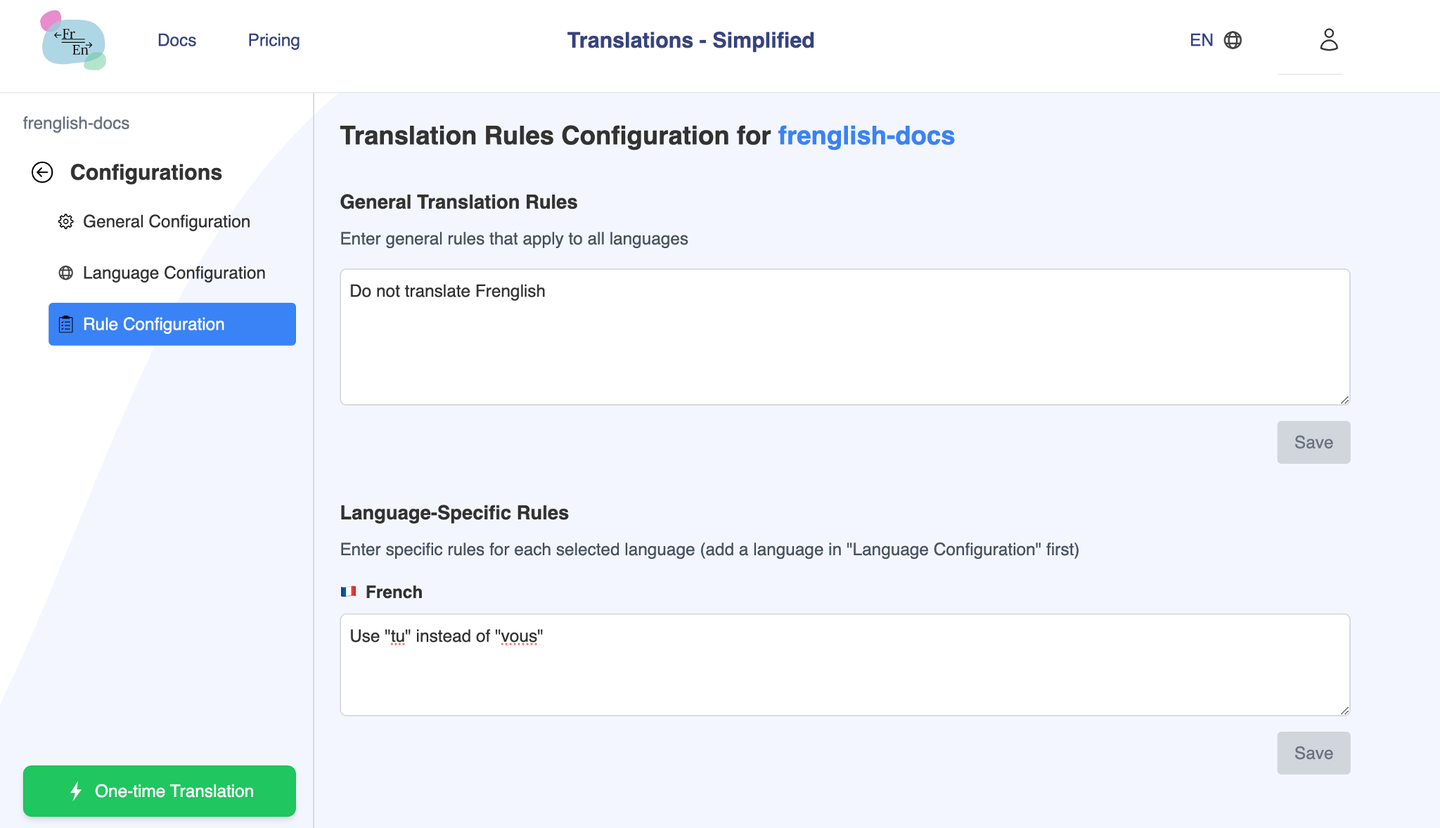 Rule Configuration